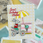 Pinkfresh Studio Gelato On The Go Stencils 279325 Sweet Birthday Wishes Card