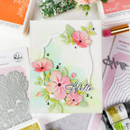 Pinkfresh Studio Gentle Bloomscape Die 341326 Hello Floral Card