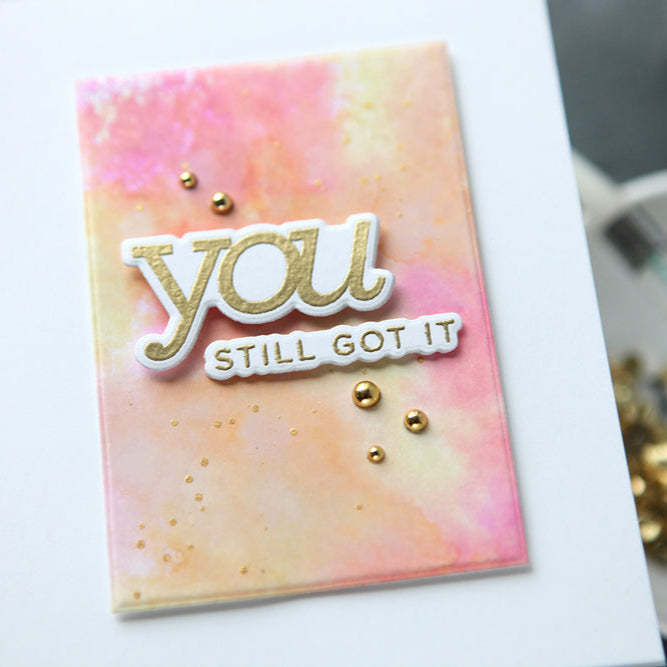 Pinkfresh Studio Gold Metallic Pearls pf073es Ink Smooshing Backgrounds | color-code:ALT11