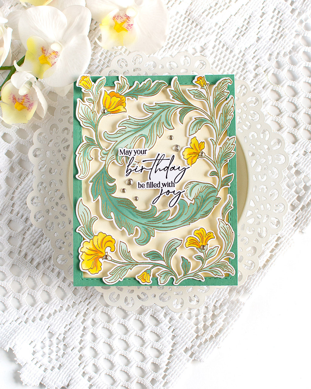 Pinkfresh Studio Grace and Gratitude STAMPtember Exclusive Stamps Dies and Stencils Lush Floral Card Heather Hoffman | color-code:ALT01