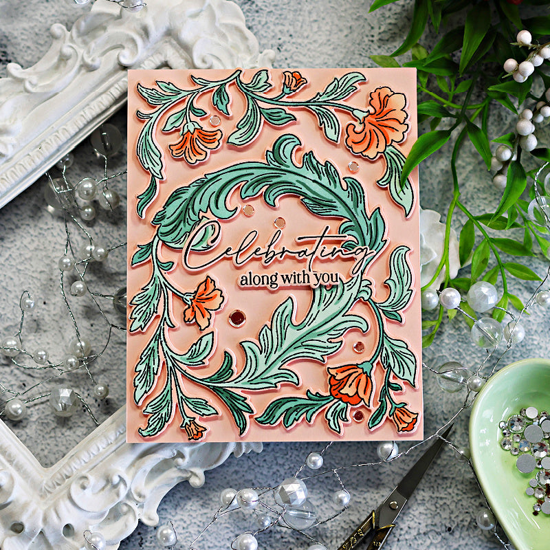 Pinkfresh Studio Grace and Gratitude STAMPtember Exclusive Stamps and Dies Lush Floral Card Sandi MacIver | color-code:ALT01