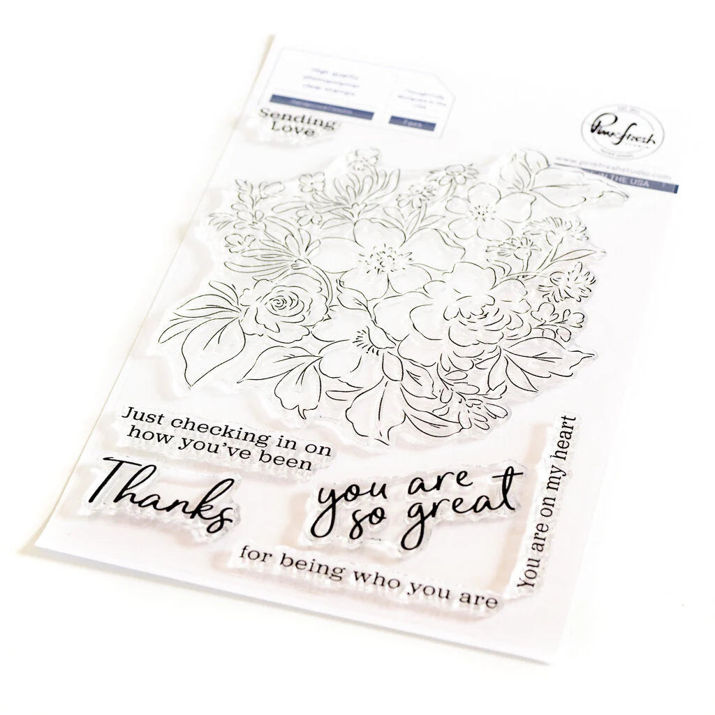 Pinkfresh Studio Handpicked Flowers Stamps And Dies Bundle 152822 Clear Set