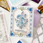 Pinkfresh Studio Heirloom Cottage Clear Stamps Dies Stencils And Press Plates Bundle Thinking Of You Card