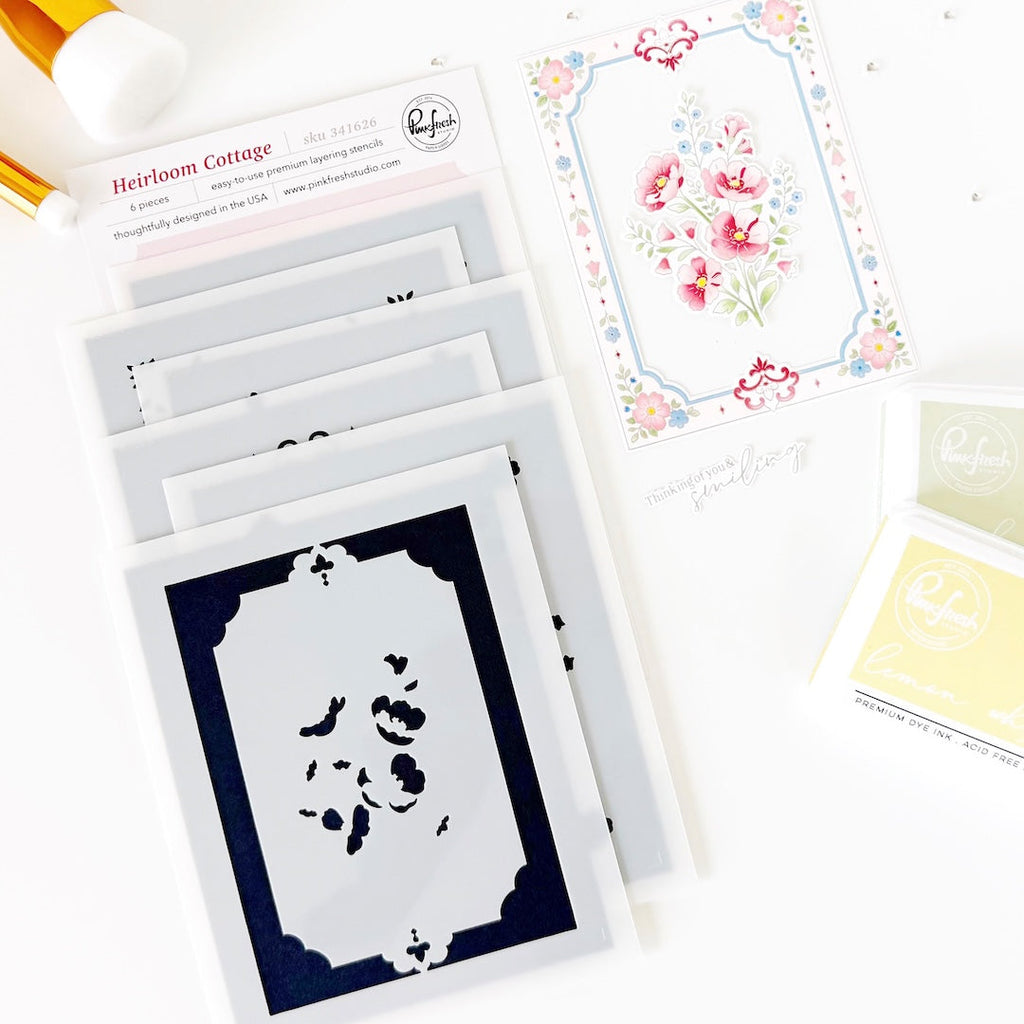 Pinkfresh Studio Heirloom Cottage Stencils 341626