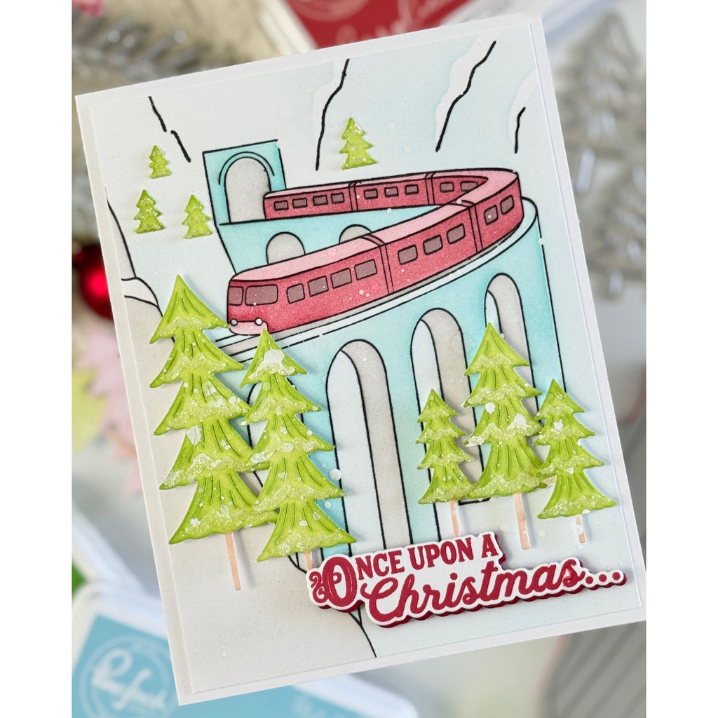 Pinkfresh Studio Holiday Express Cling Stamp 290725 Christmas Train Card