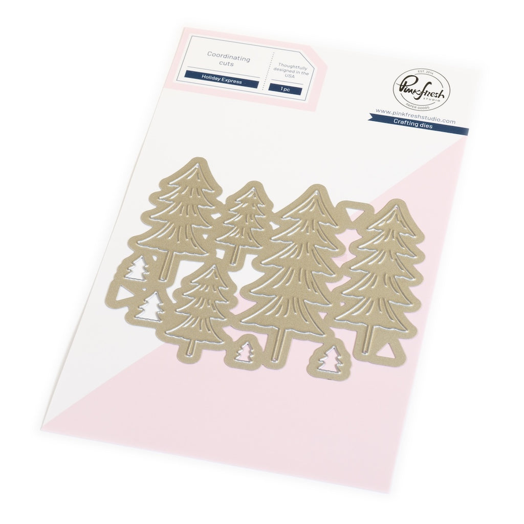Pinkfresh Studio Holiday Express Cling Stamp Die Stencils And Press Plate Bundle 290825