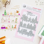 Pinkfresh Studio Holiday Treasures Press Plates 333026 Reverse Script Card
