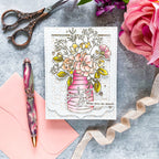 Pinkfresh Studio Inky Bouquet Die Set 191623 Sending Love Card