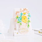 Pinkfresh Studio Inky Bouquet Stencil Set 191723 Yasmin Diaz Thanks Card