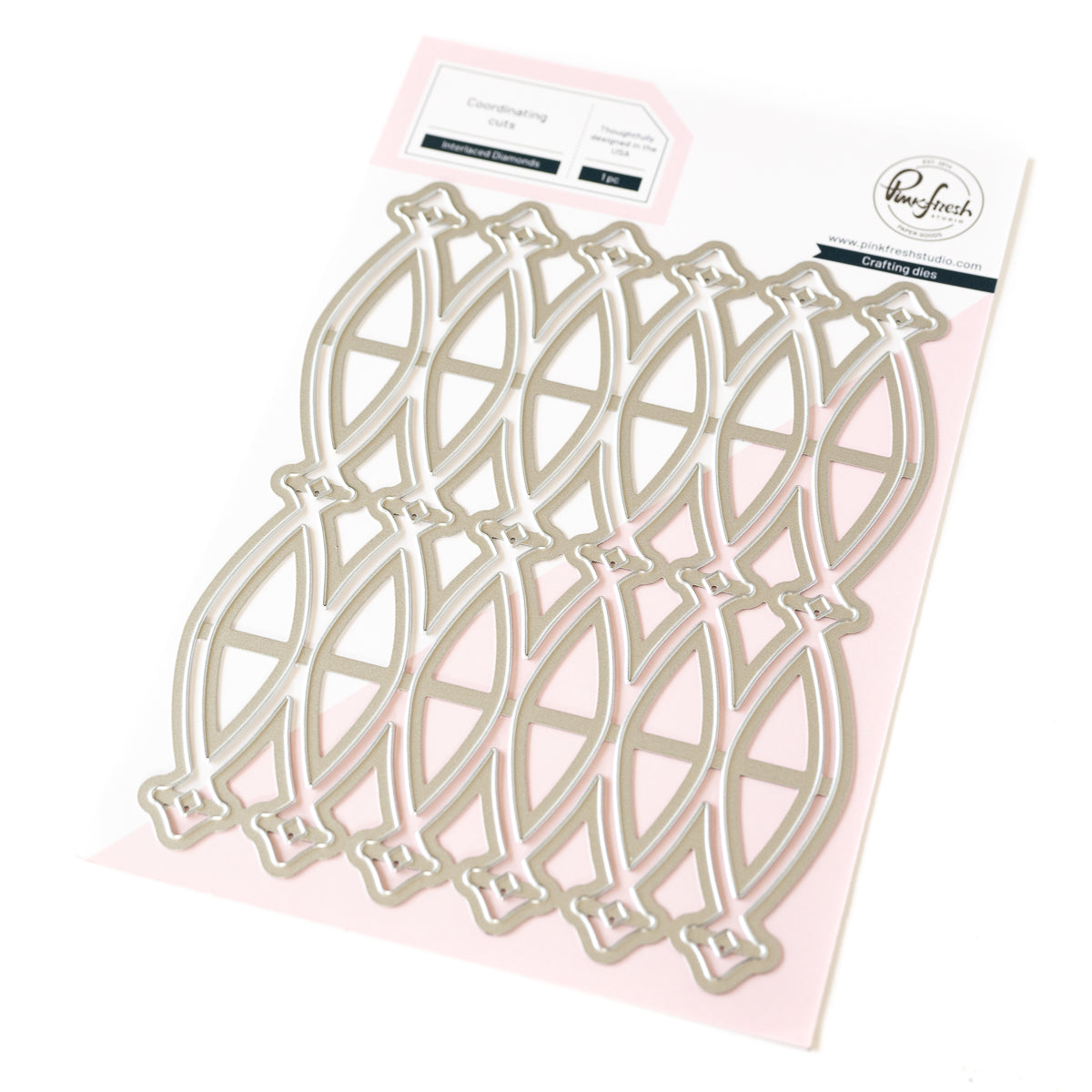 Pinkfresh Studio Interlaced Diamonds Die And Press Plate Bundle 259924