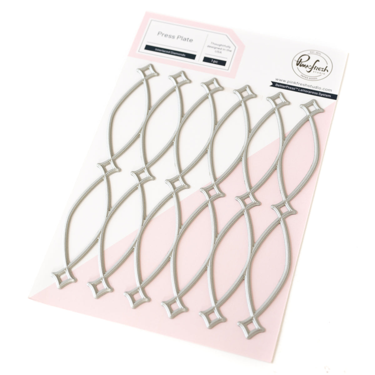 Pinkfresh Studio Interlaced Diamonds Press Plate 260024