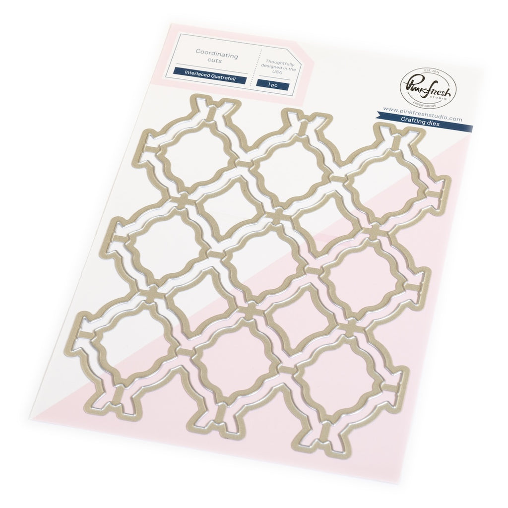 Pinkfresh Studio Interlaced Quatrefoil Die And Press Plate Bundle 260124