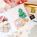 Pinkfresh Studio Interlaced Quatrefoil Die And Press Plate Bundle Christmas Tree Card