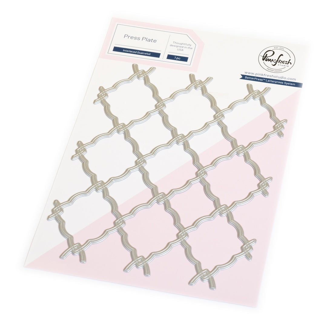 Pinkfresh Studio Interlaced Quatrefoil Press Plate 260224