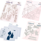 Pinkfresh Studio Keepsakes Of The Heart Stamps Dies Stencils And Press Plates Bundle