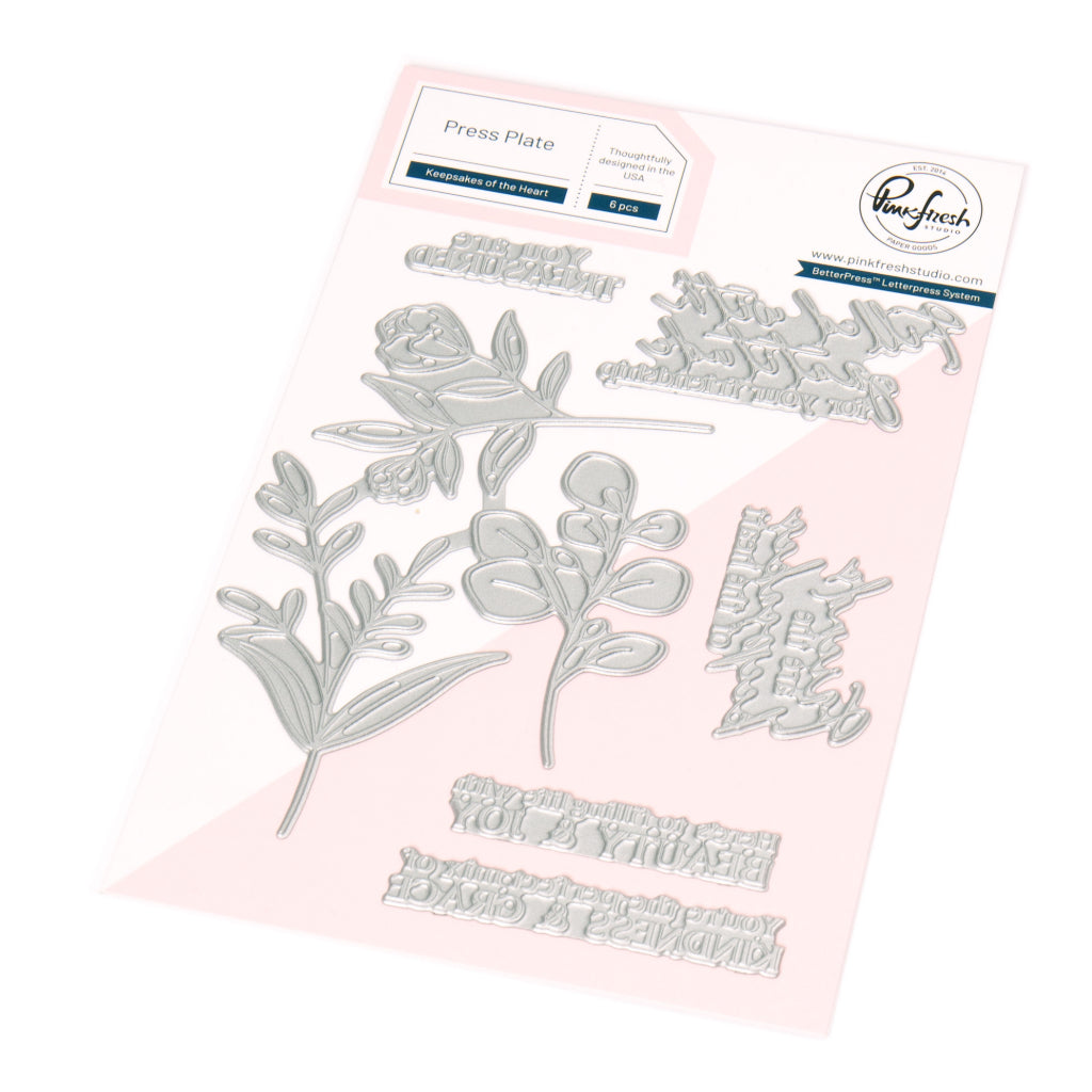 Pinkfresh Studio Keepsakes Of The Heart Stamps Dies Stencils And Press Plates Bundle 274425