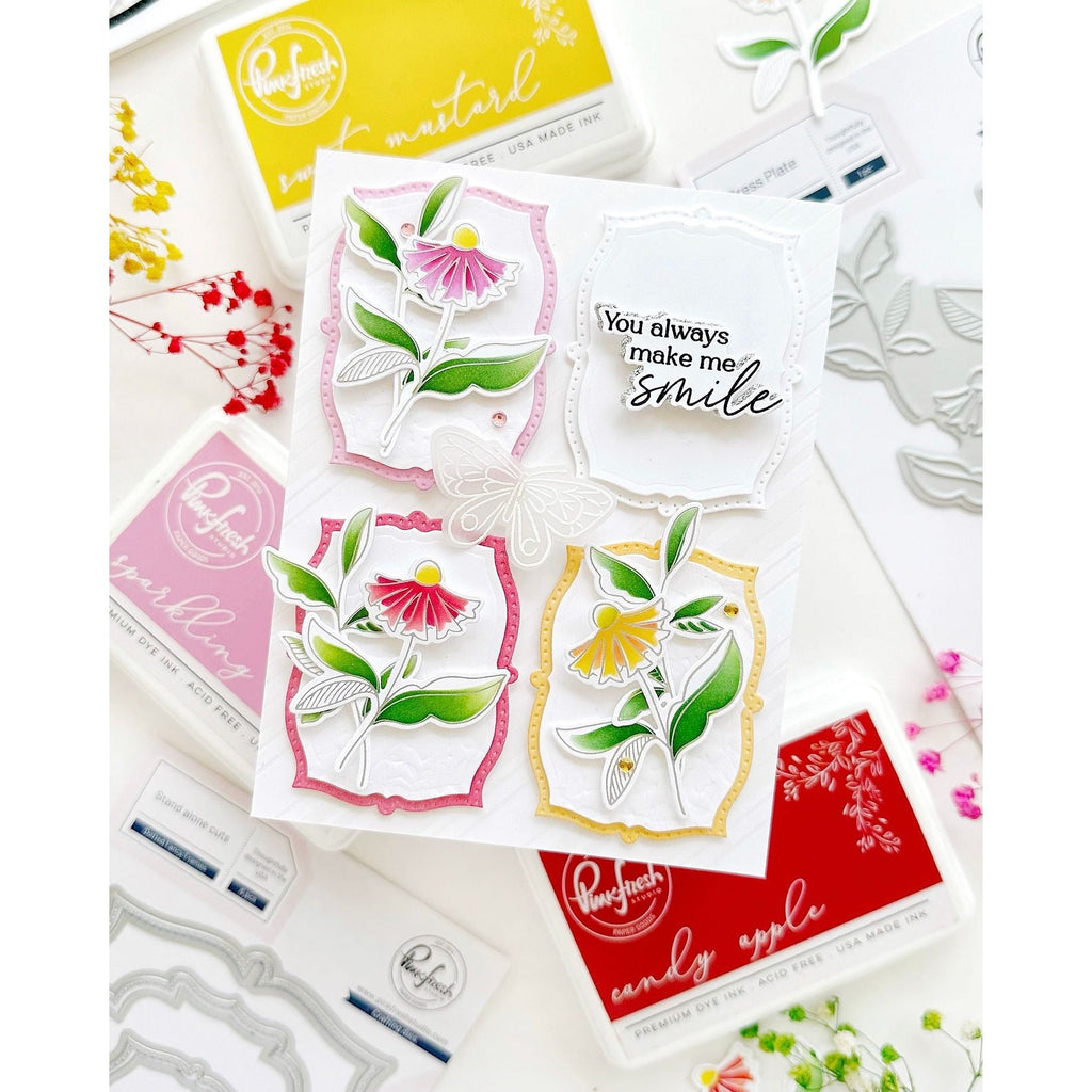 Pinkfresh Studio Kindness In Bloom Die 256924 Make Me Smile Card | color-code:ALT03
