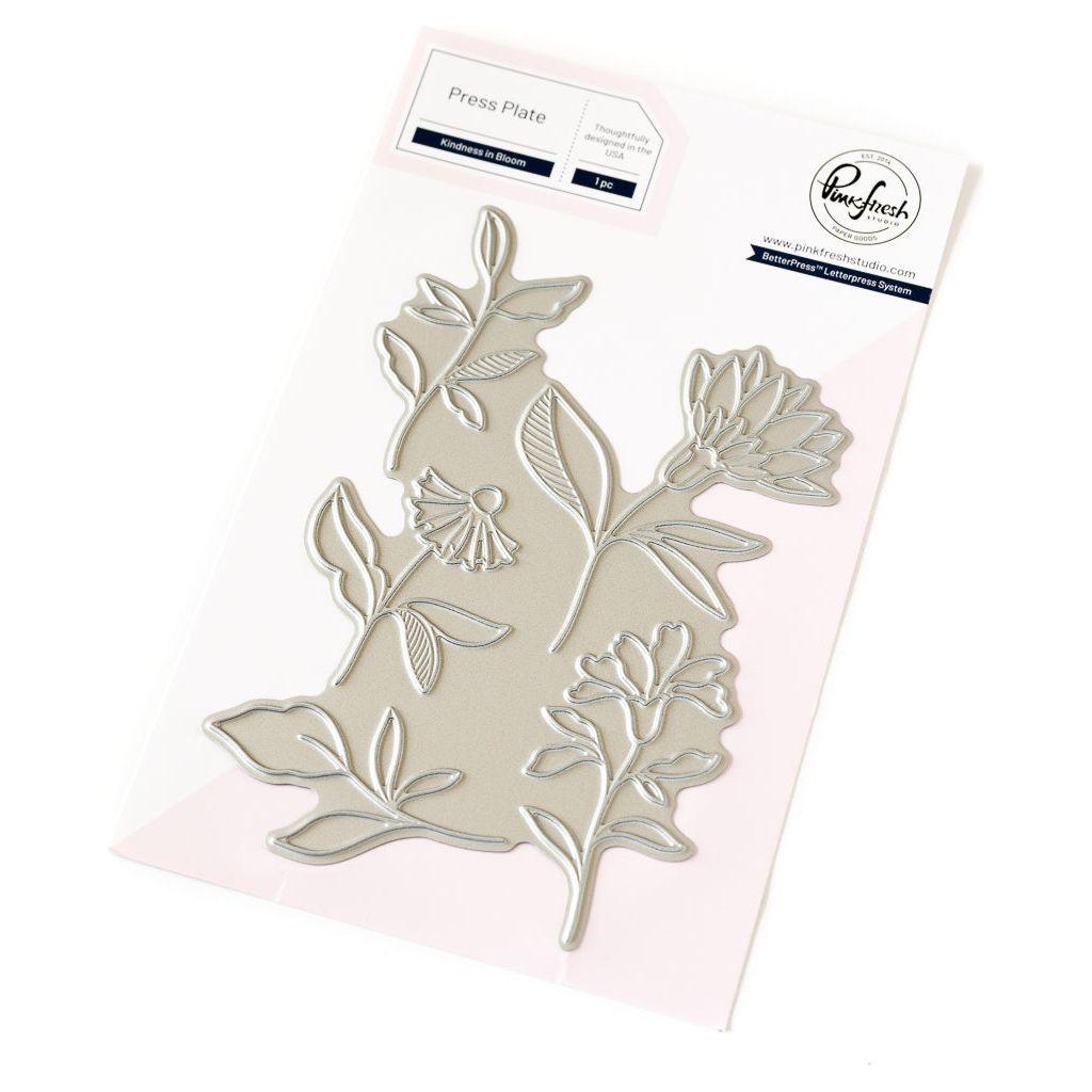 Pinkfresh Studio Kindness In Bloom Stamps Die Stencils And Press Plate Bundle Hotfoiling And Letterpress Set