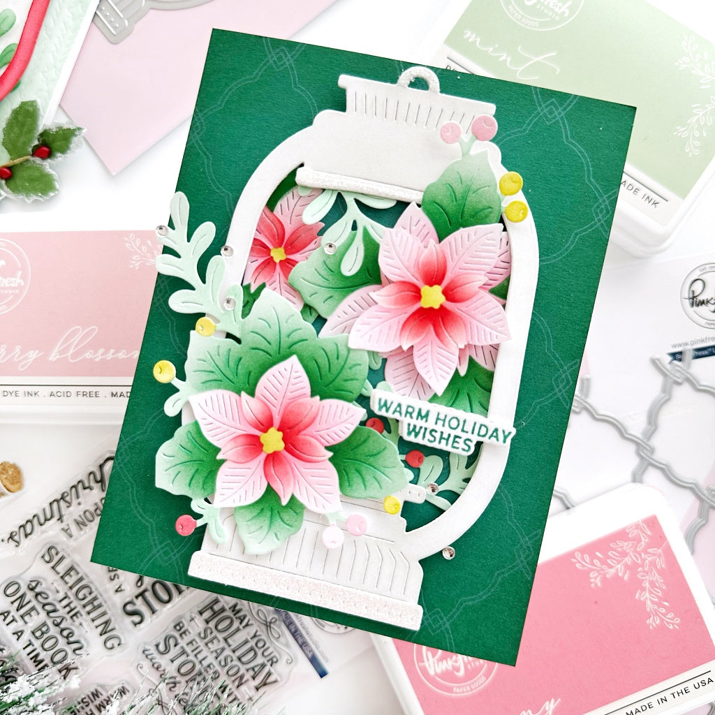 Pinkfresh Studio Lantern Landscapes Dies 292525 Holiday Wishes Card