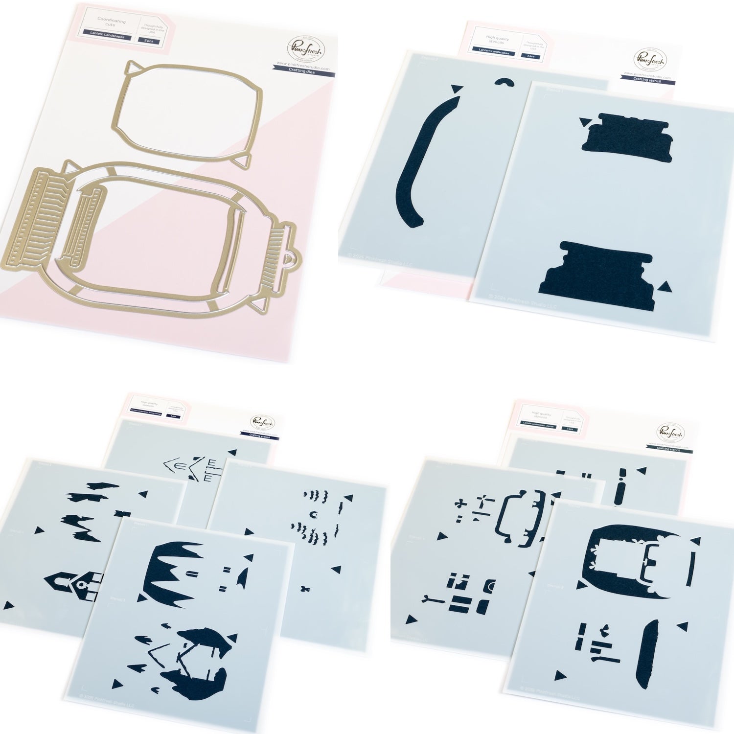 Pinkfresh Studio Lantern Landscapes Dies And Stencils Bundle_b