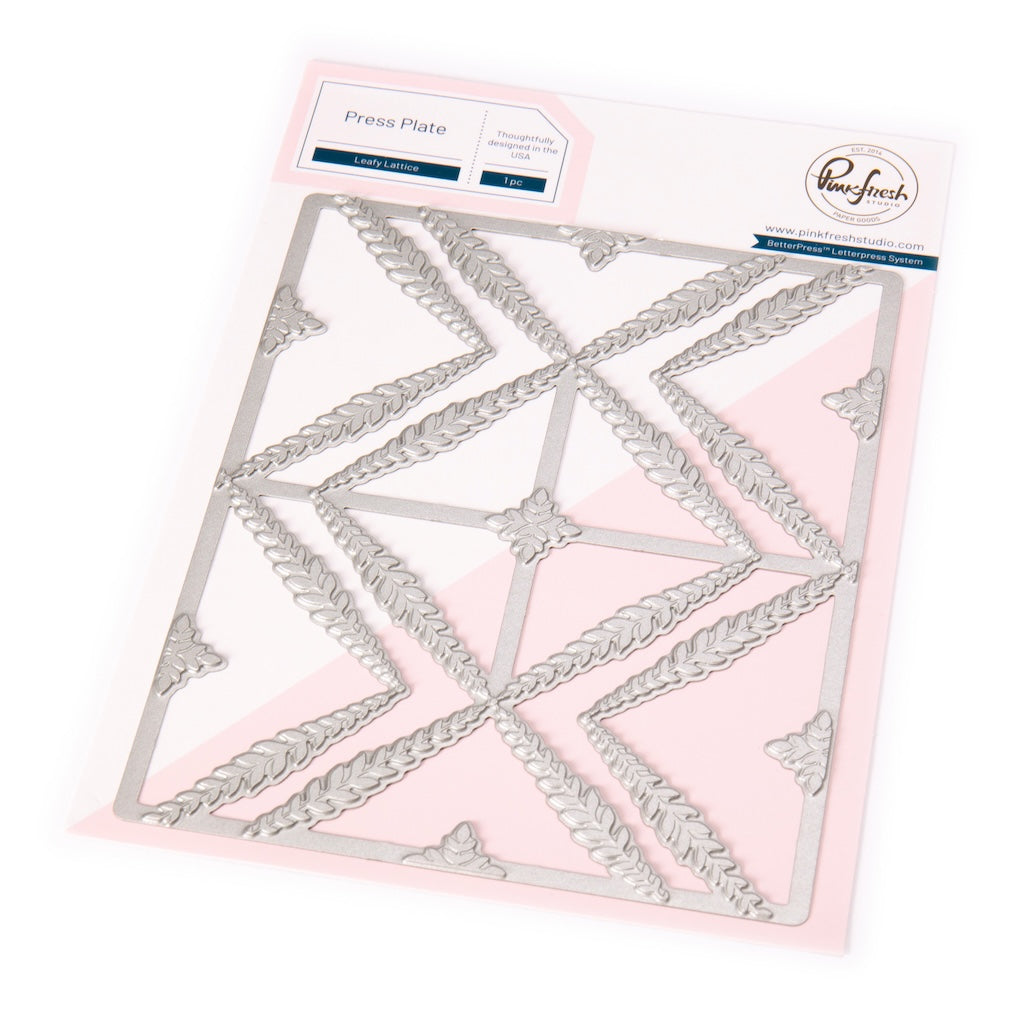 Pinkfresh Studio Leafy Lattice Press Plate 272025