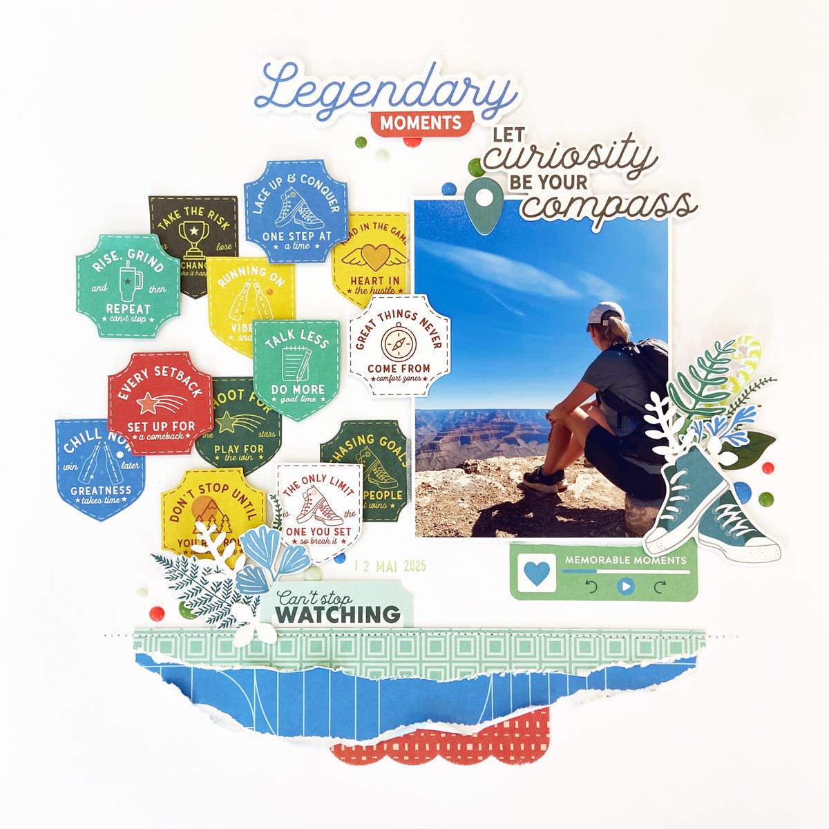 Pinkfresh Studio Legendary Enamel Shapes 287225 Hiking Layout