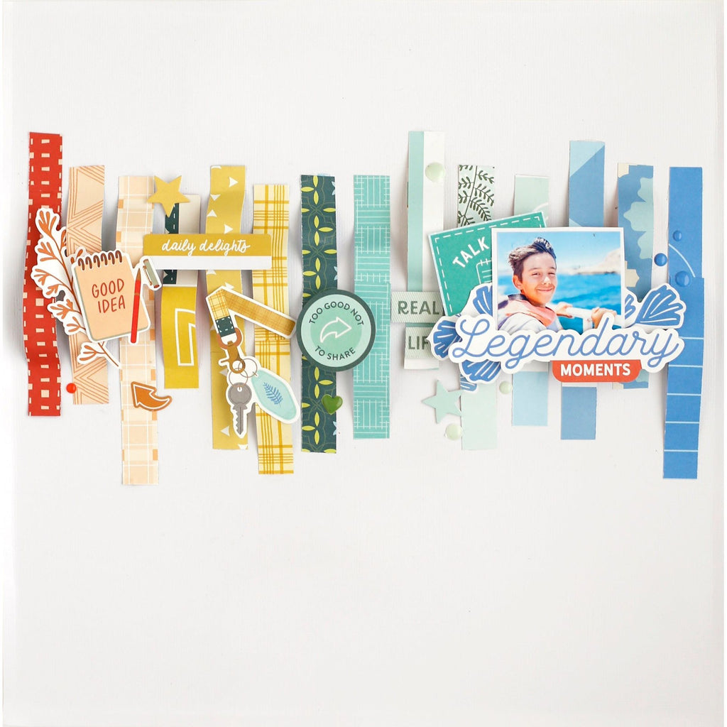 Pinkfresh Studio Legendary Puffy Stickers 286425 Vacation Layout