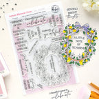 Pinkfresh Studio Lemon Blossom Crest Clear Stamps Dies Stencils And Press Plates Bundle 321226 photopolymer set