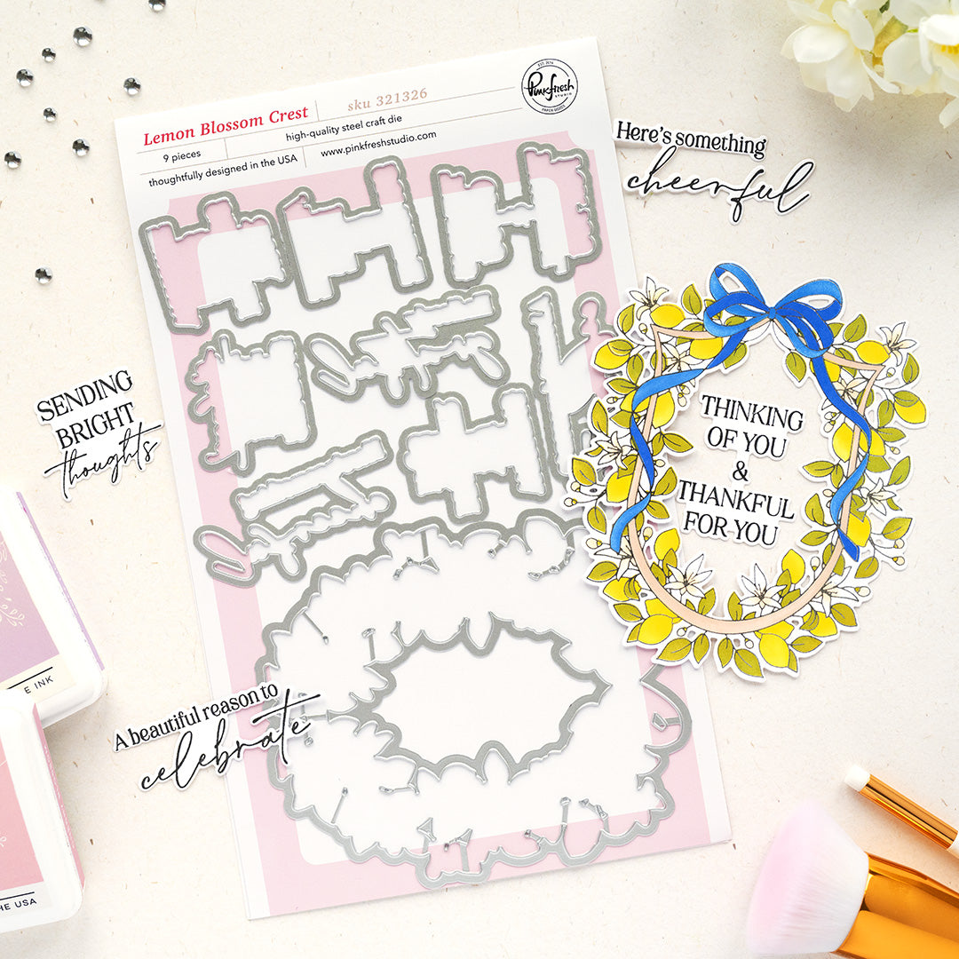 Pinkfresh Studio Lemon Blossom Crest Dies 321326