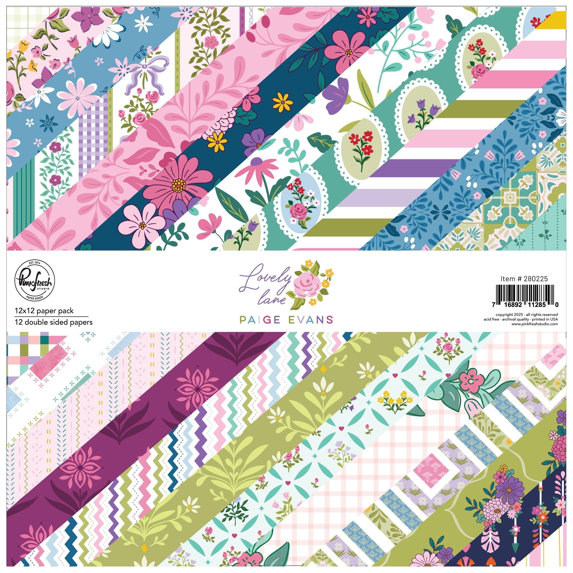 Pinkfresh Studio Lovely Lane 12 x 12 Paper Pack 280225