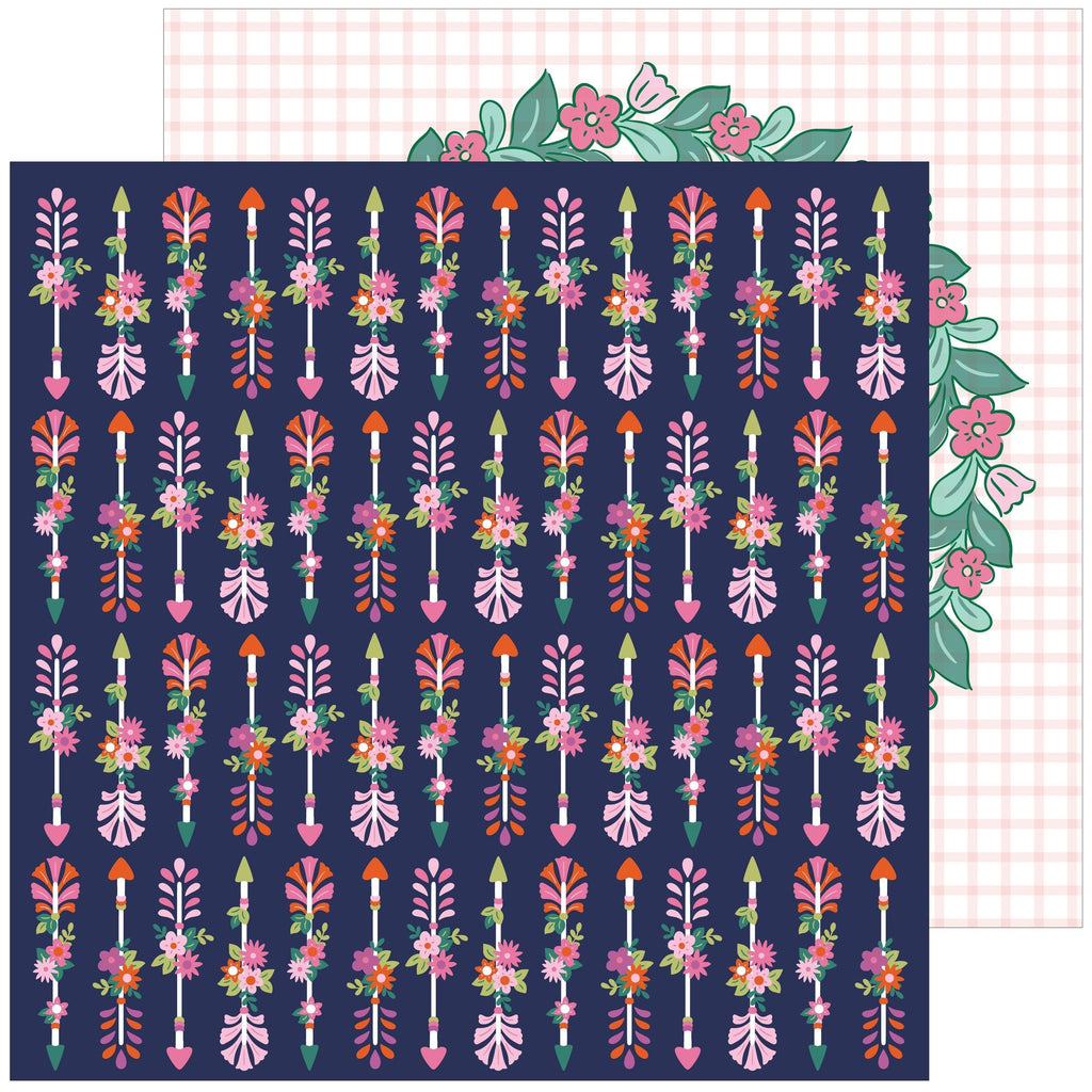 Pinkfresh Studio Lovely Lane 12 x 12 Paper Pack 280225 Floral Arrows Design