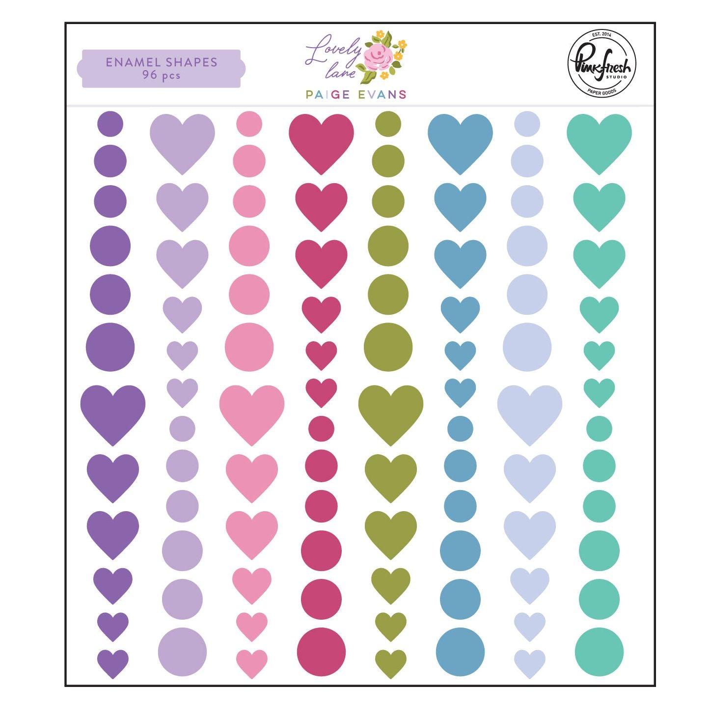 Pinkfresh Studio Lovely Lane Enamel Shapes 282325