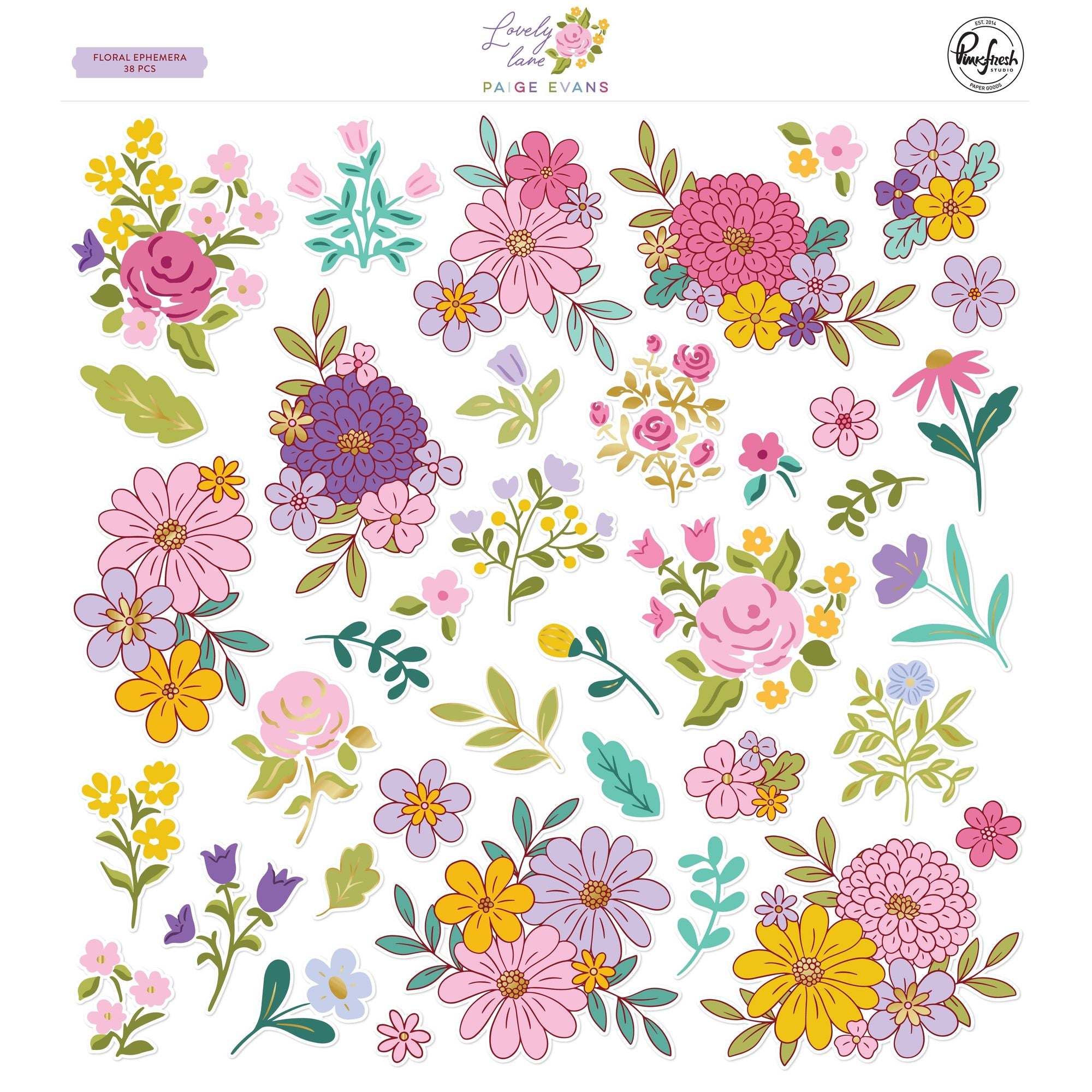 Pinkfresh Studio Lovely Lane Floral Ephemera 281625