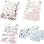 Pinkfresh Studio Lush Elegance Clear Stamps Dies Stencils And Press Plates Bundle