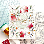 Pinkfresh Studio Lush Elegance Stencils 307425 Steph Thank you for lifting me up card