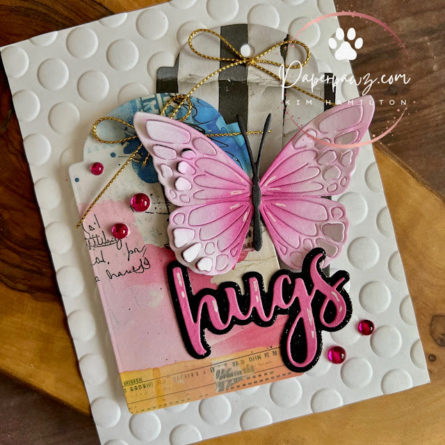 Pinkfresh Studio Magenta Clear Drops pf130es Butterfly Hugs Card | color-code:ALT01