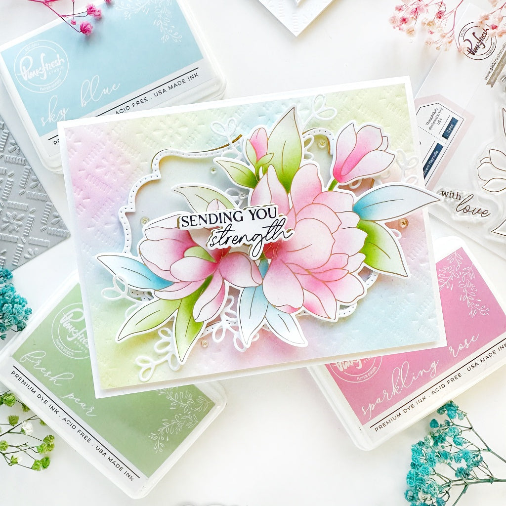 Pinkfresh Studio Magnificent Magnolia Press Plates 266025 Sending You Strength Card