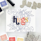 Pinkfresh Studio Magnificent Magnolia Stamps Dies Stencils And Press Plates Bundle Sending Hugs Card