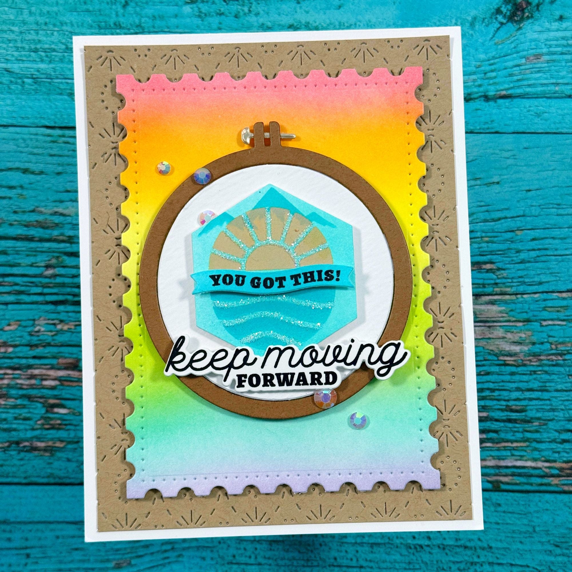 Pinkfresh Studio Mark The Moment Clear Stamps 283625 Keep Moving Forward Card