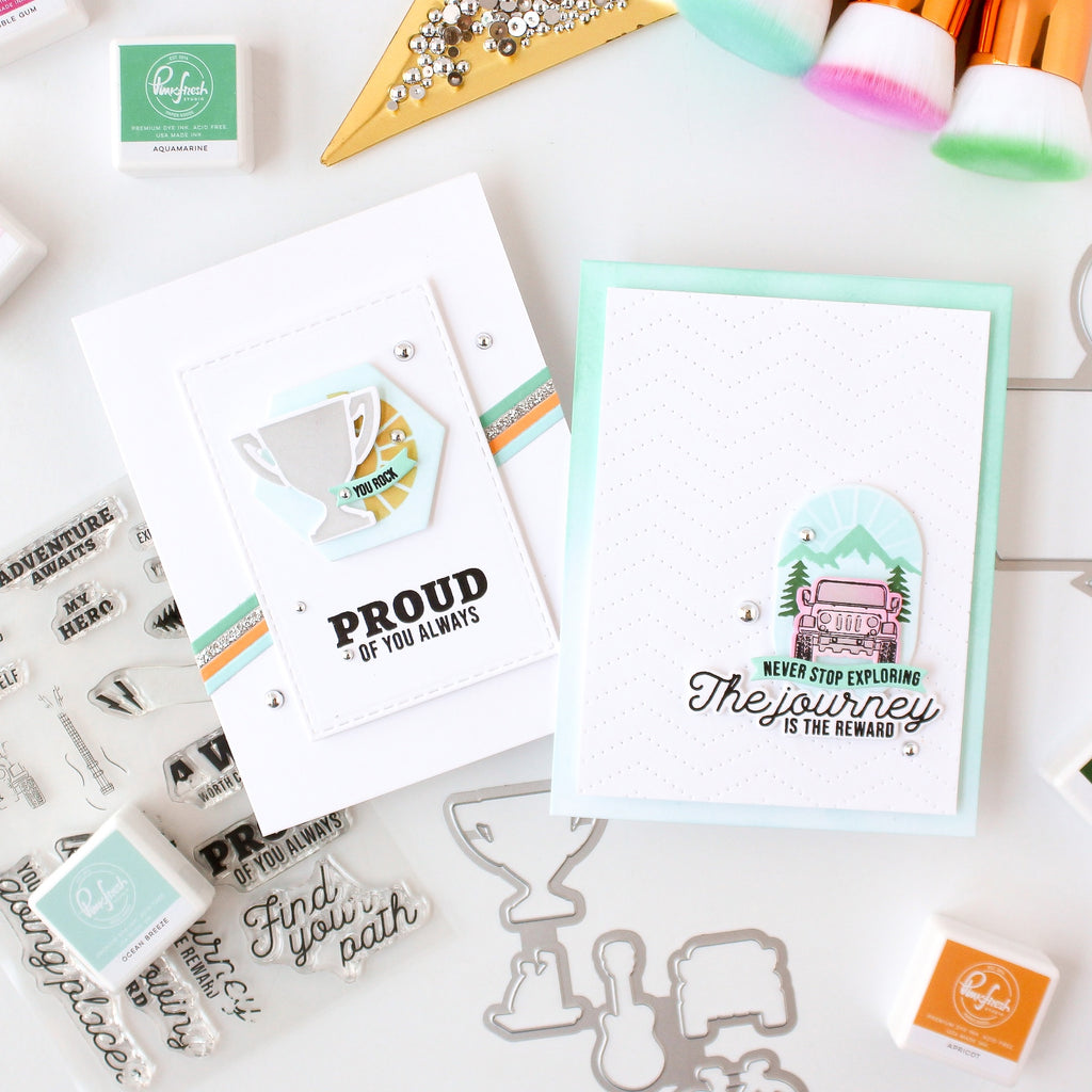Pinkfresh Studio Mark The Moment Clear Stamps 283625 Never Stop Exploring Card