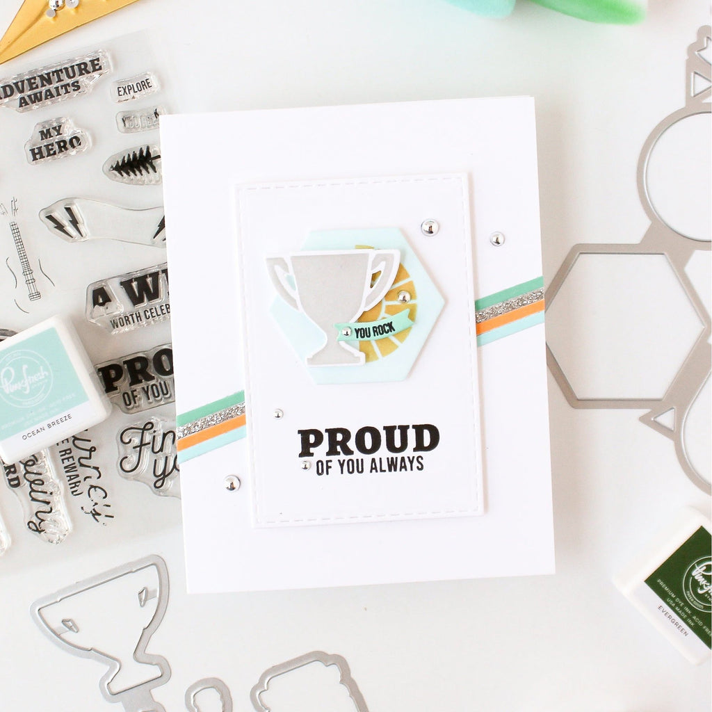 Pinkfresh Studio Mark The Moment Stamps Dies And Stencils Bundle Proud Of You Always