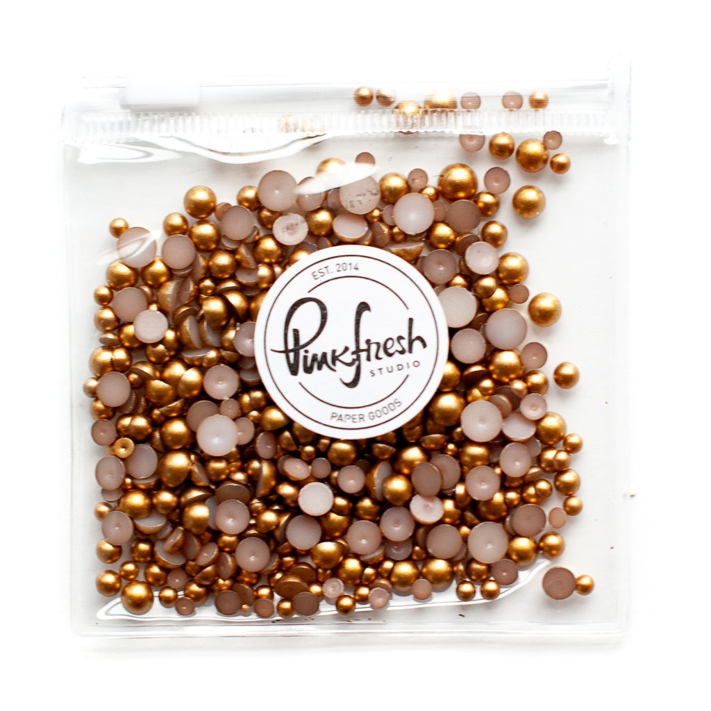 Pinkfresh Studio Matte Gold Metallic Pearl Beads pf084es