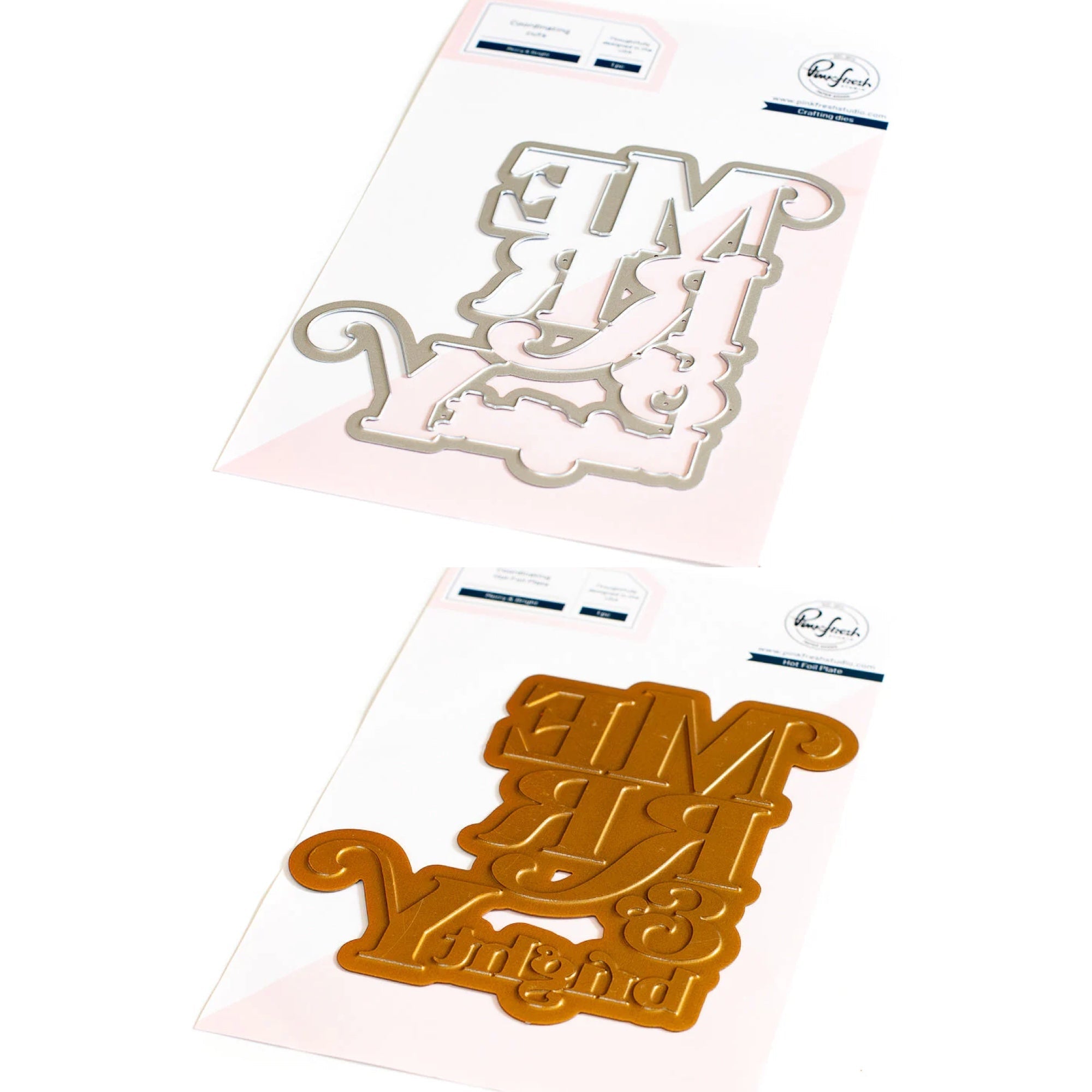 Pinkfresh Studio Merry And Bright Die And Hot Foil Plate Bundle