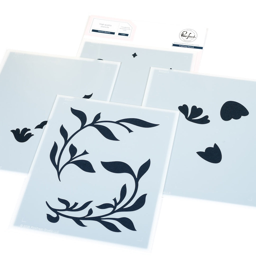 Pinkfresh Studio Moonlit Blooms Stencils 299625