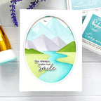 Pinkfresh Studio Mountains Stencils 245824 Always Make Me Smile Card | color-code:ALT02