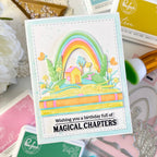 Pinkfresh Studio Nature's Narrative Die 295425 Birthday Magical Chapters Card