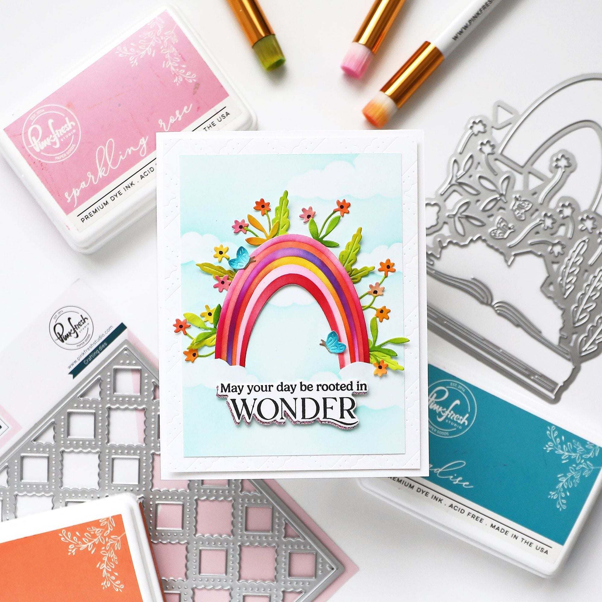 Pinkfresh Studio Nature's Narrative Die 295425 Rooted In Wonder Card