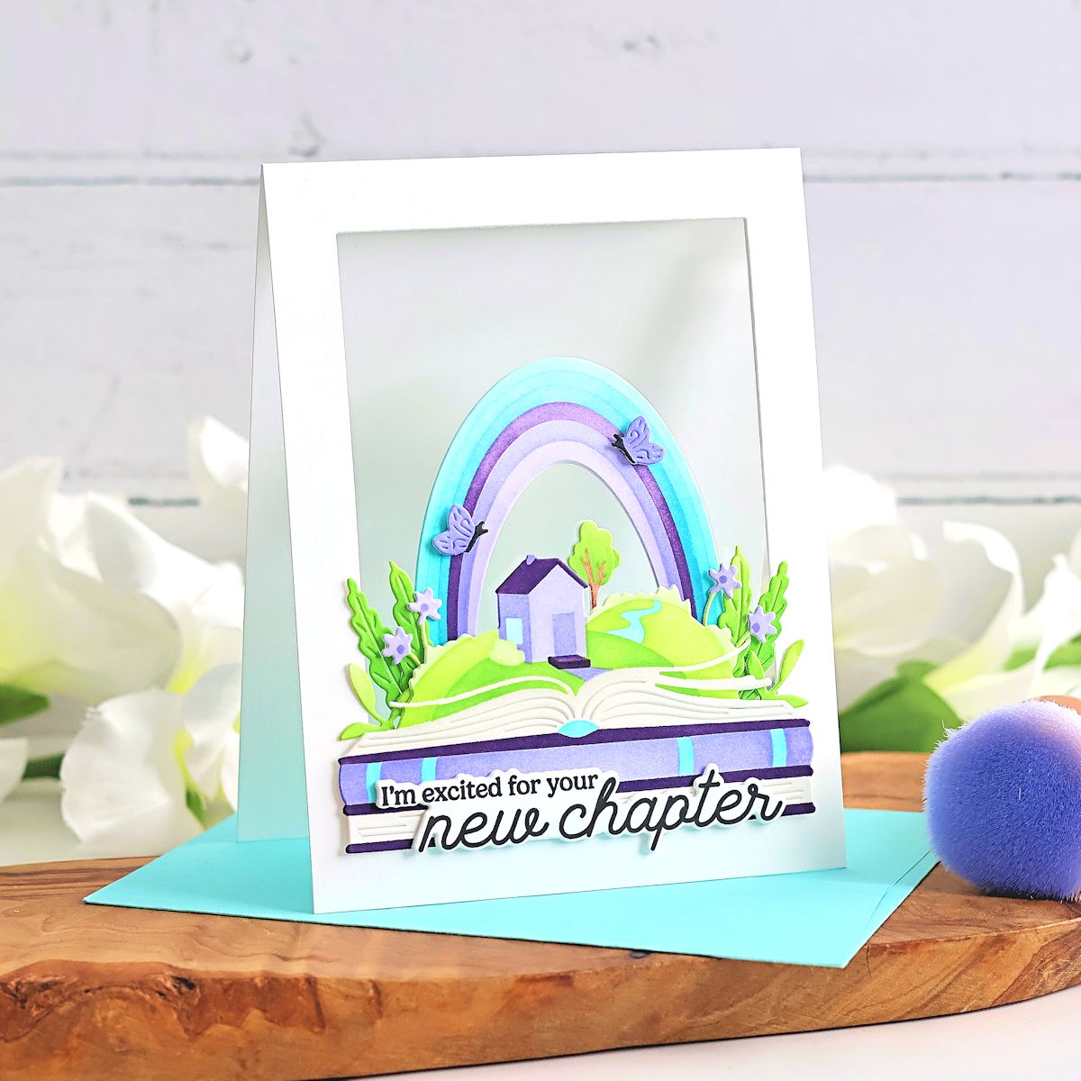Pinkfresh Studio Nature's Narrative Stencils 295525 New Chapter Card
