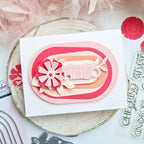 Pinkfresh Studio Nested Elongated Ovals Dies And Press Plate Bundle Just Saying Hello Card