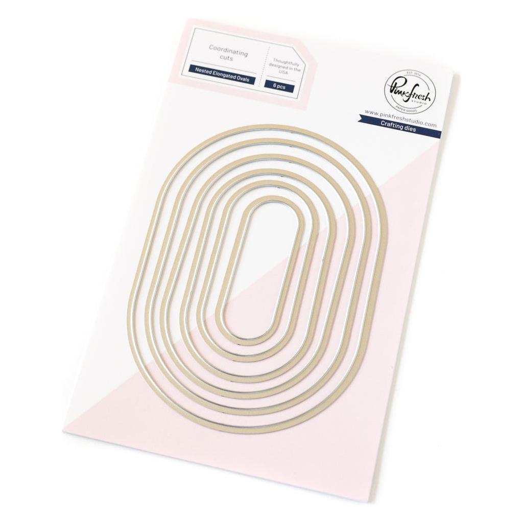 Pinkfresh Studio Nested Elongated Ovals Dies And Press Plate Bundle PF163ES